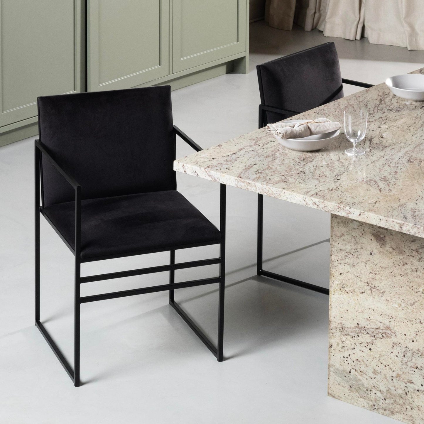 SET 2 Silla terciopelo marsella soporte