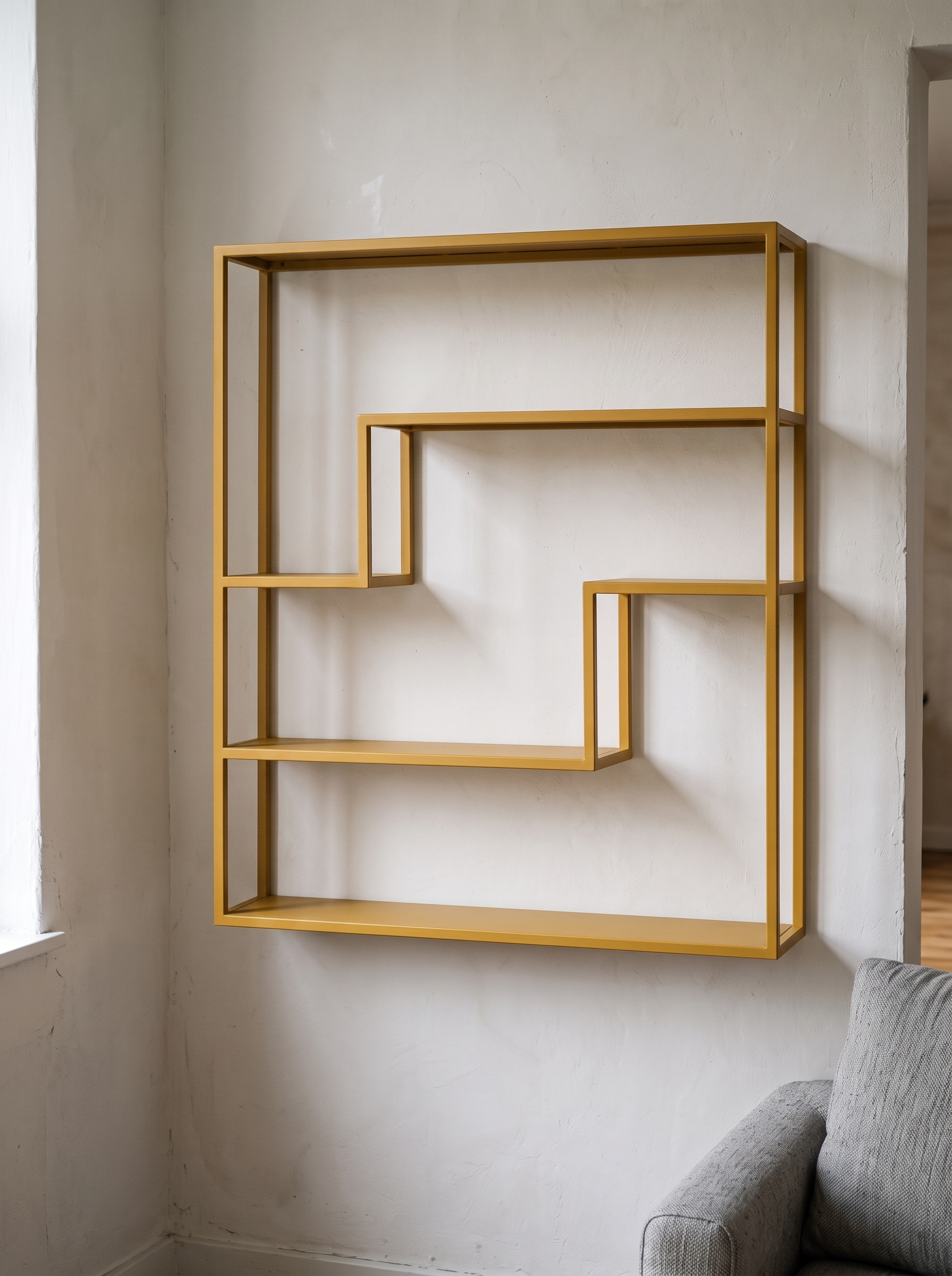 Repisa Arlo Amarillo en espacio minimalista