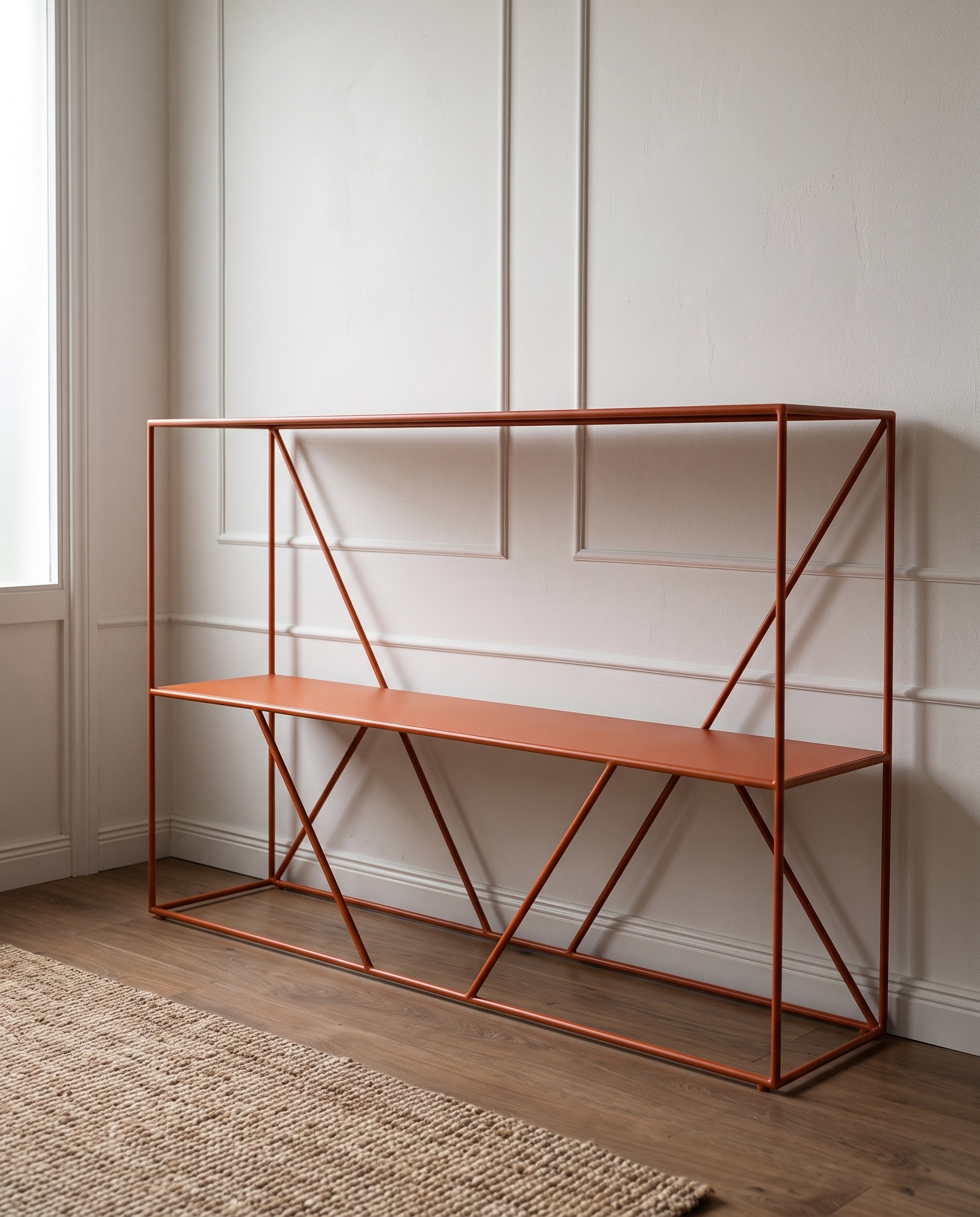 Credenza Varen Naranja en espacio minimalista